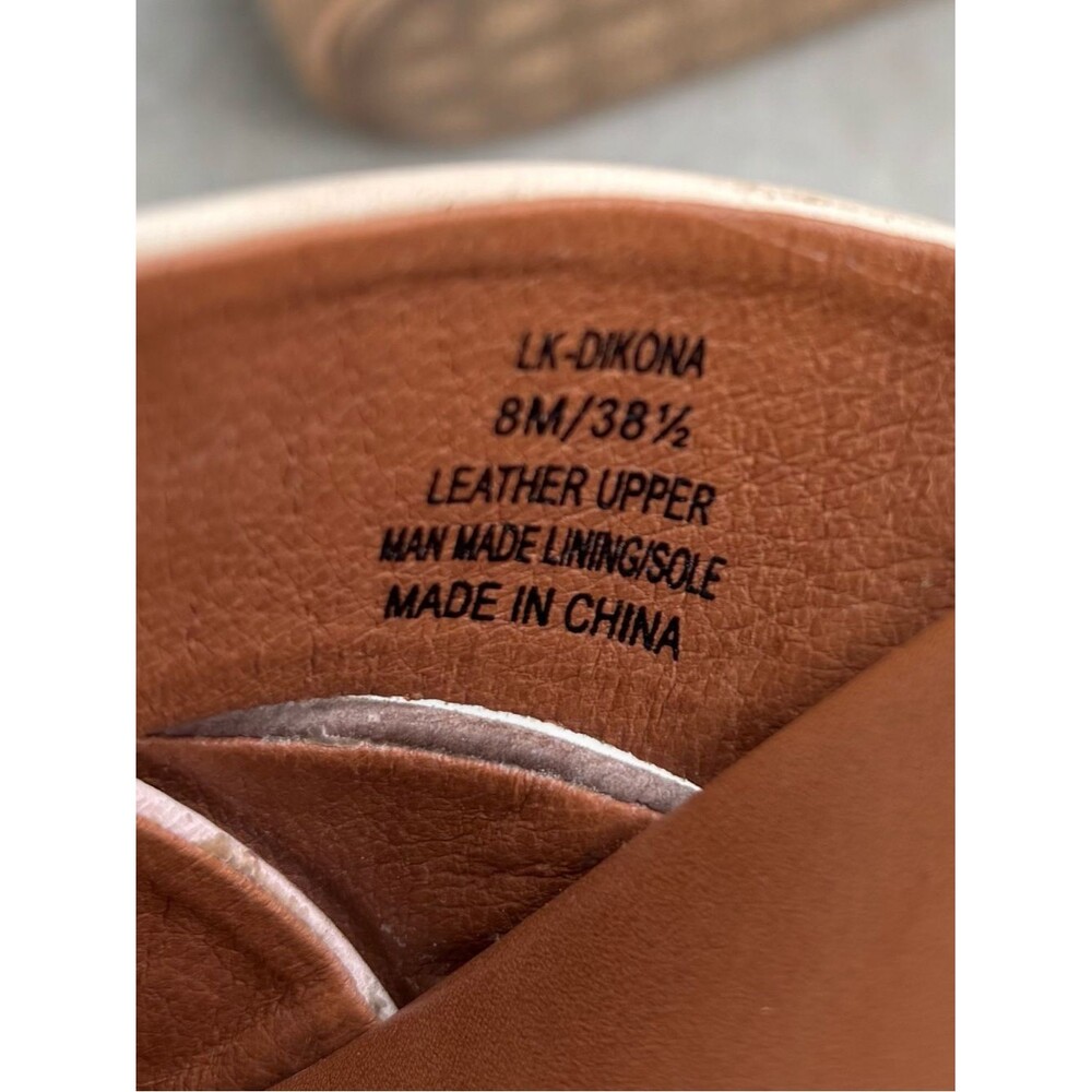Lucky Brand Dikona Woven Leather Platform Sandals • Boho Wedge Slides • Size 8 - Picture 8 of 11